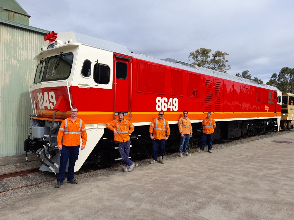 Freshly repainted 8649 at UGL Broadmeadow on 9th May 2022